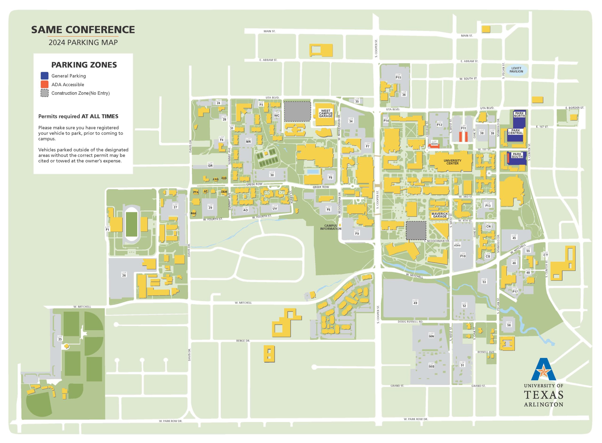 SAME Government Outreach & Small Business Day Parking Map - 2024